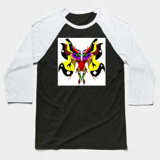 mothman fairy kaiju ecopop in armor of death in totonac patterns Baseball T-Shirt